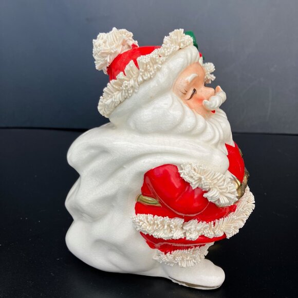 Lefton Ceramic Santa Spaghetti Trim Coin Bank - Picture 6 of 13